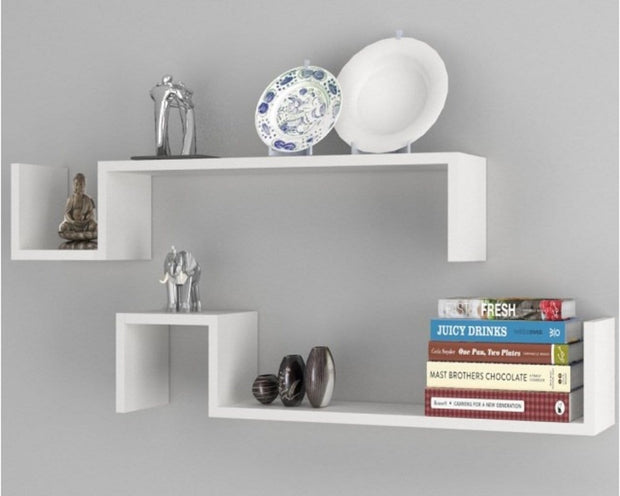 Set di 2 scaffali da muro M02 Bianco (1)