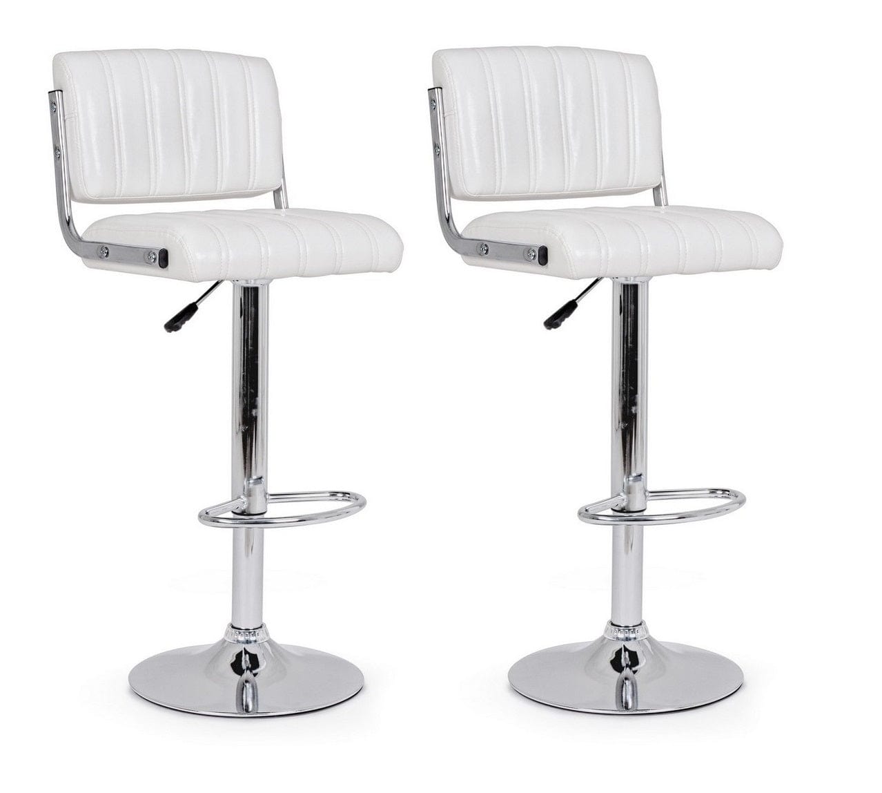 Set di 2 sedie da bar in ecopelle Barclay Bianco