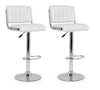 Set di 2 sedie da bar in ecopelle Barclay Bianco