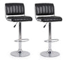 Set di 2 sedie da bar in ecopelle Barclay Nero