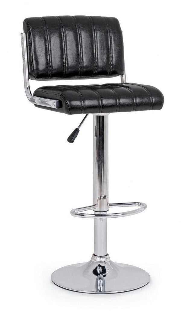 Set di 2 sedie da bar in ecopelle Barclay Nero (1)