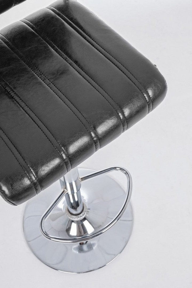 Set di 2 sedie da bar in ecopelle Barclay Nero (3)
