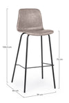 Set di 2 sedie da bar in ecopelle Kyra Beige (3)