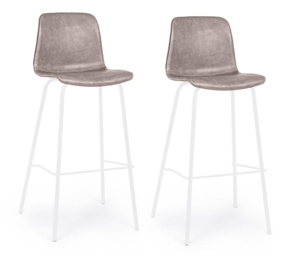 Set di 2 sedie da bar in ecopelle Kyra Beige