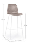 Set di 2 sedie da bar in ecopelle Kyra Beige (3)