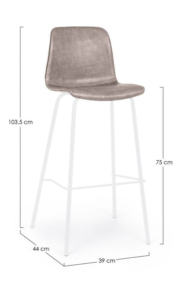 Set di 2 sedie da bar in ecopelle Kyra Beige (3)