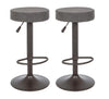 Set di 2 sedie da bar in ecopelle Piper Matt Grigio