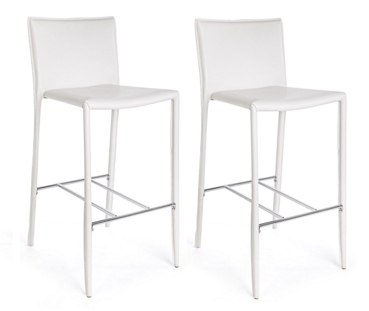 Set di 2 sedie da bar in PVC Catherine Bianco