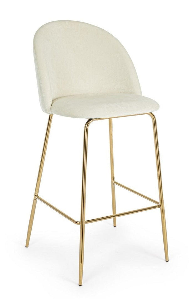 Set di 2 sedie da bar in velluto Carry Bianco (1)