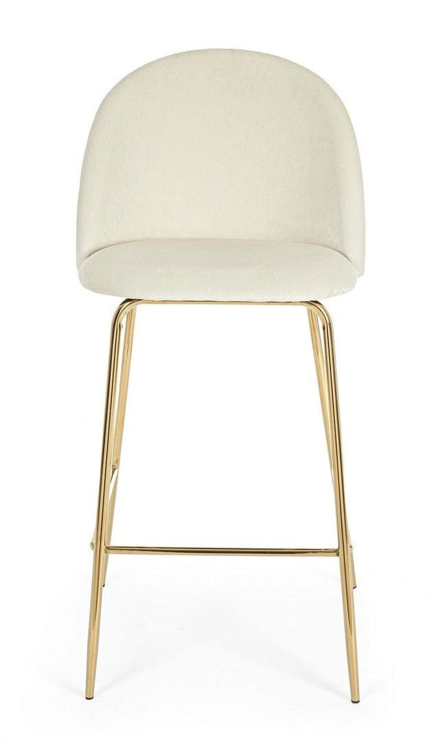 Set di 2 sedie da bar in velluto Carry Bianco (2)