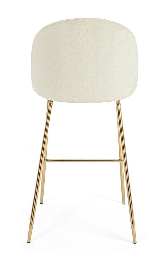 Set di 2 sedie da bar in velluto Carry Bianco (3)