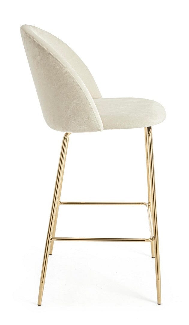 Set di 2 sedie da bar in velluto Carry Bianco (4)