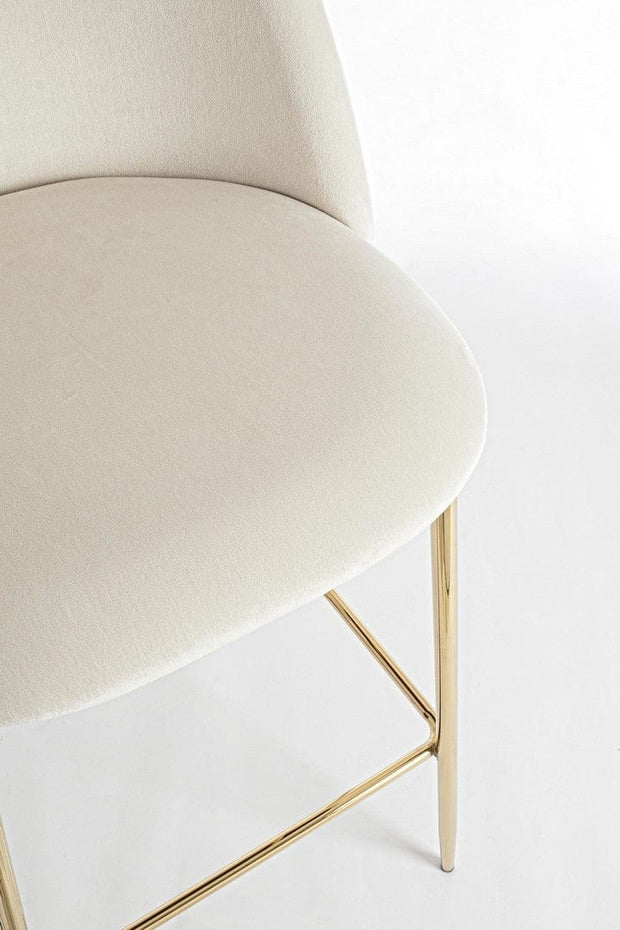 Set di 2 sedie da bar in velluto Carry Bianco (5)
