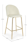 Set di 2 sedie da bar in velluto Carry Bianco (6)