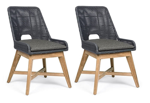 Set di 2 sedie da giardino Hesperia Grigio