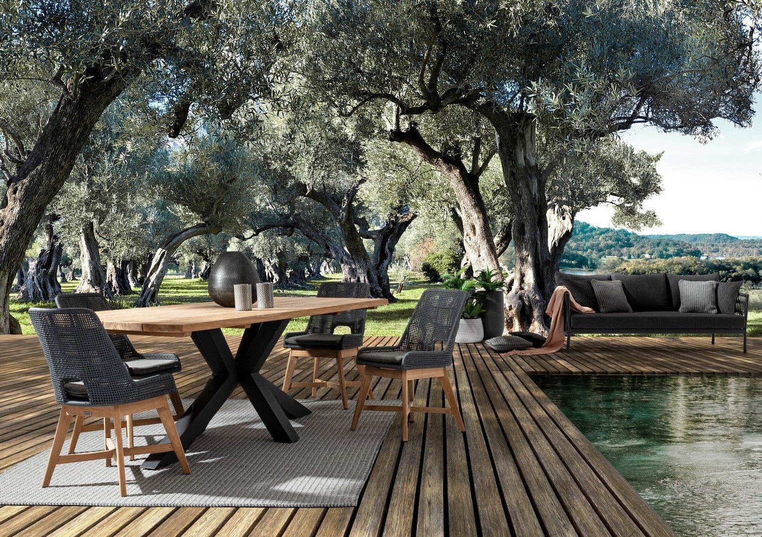 Set di 2 sedie da giardino Hesperia Grigio (3)