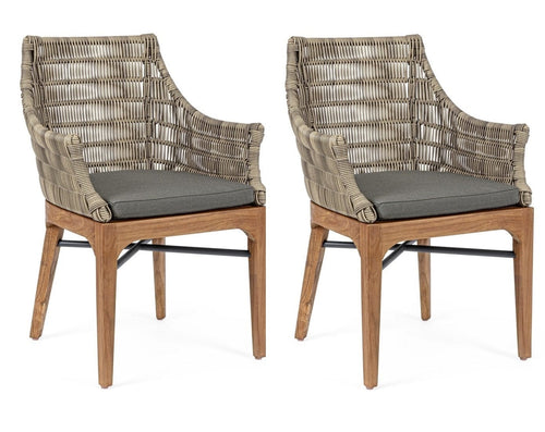 Set di 2 sedie da giardino Keilani Grigio