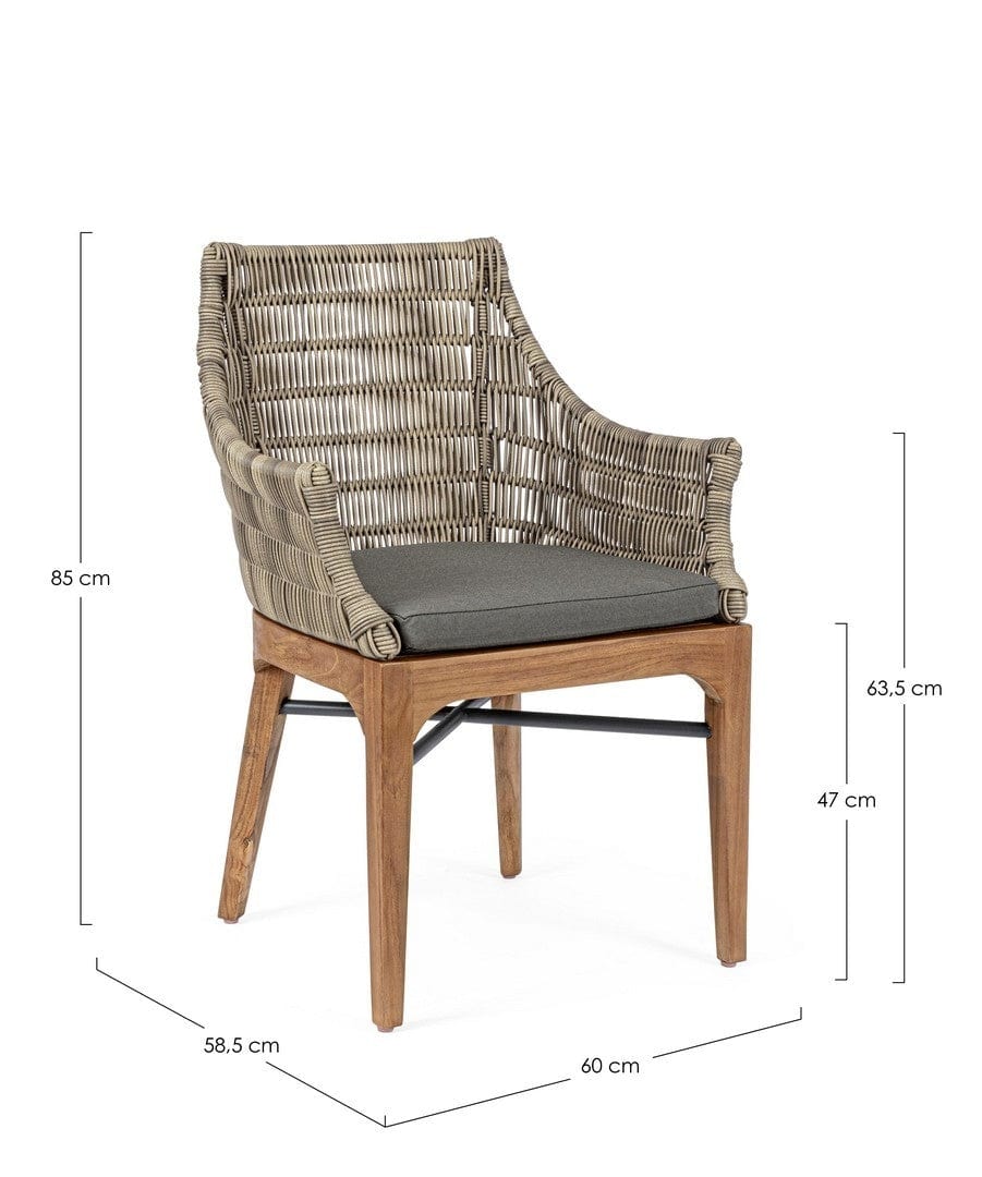 Bizzotto Set di 2 sedie da giardino Keilani Grigio