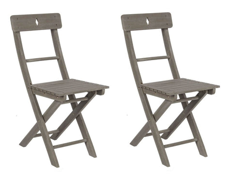 Set di 2 sedie da giardino pieghevole Balcony Grigio