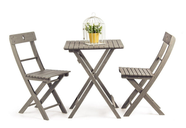 Set di 2 sedie da giardino pieghevole Balcony Grigio (2)