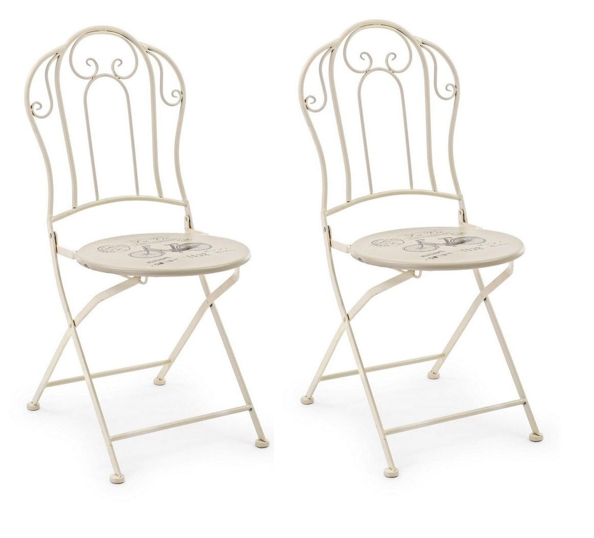 Set di 2 sedie da giardino pieghevole Bike Crema