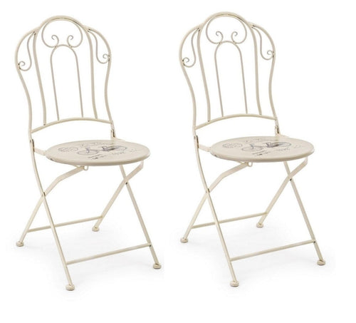 Set di 2 sedie da giardino pieghevole Bike Crema