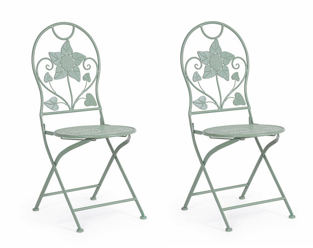 Set di 2 sedie da giardino pieghevole Harriet Verde