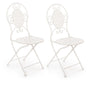 Set di 2 sedie da giardino pieghevole in metallo Emily Bianco