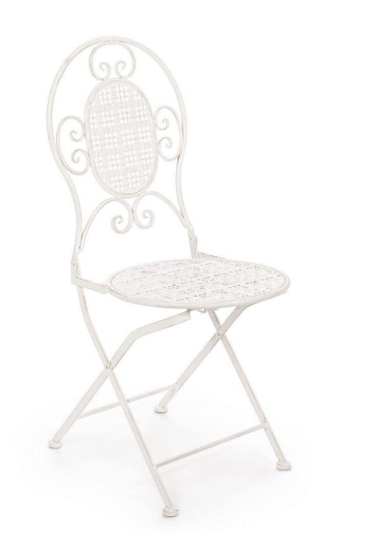 Set di 2 sedie da giardino pieghevole in metallo Emily Bianco (2)