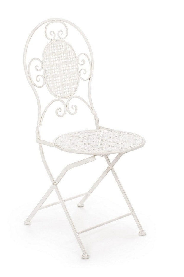 Set di 2 sedie da giardino pieghevole in metallo Emily Bianco (2)