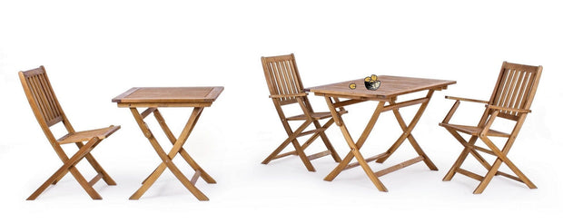 Set di 2 sedie da giardino pieghevole Mali I Naturale (2)
