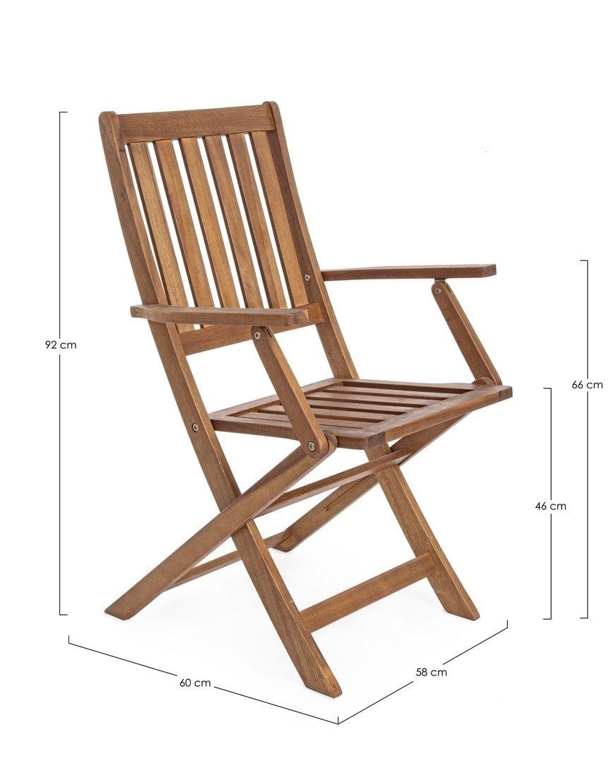 Set di 2 sedie da giardino pieghevole Mali I Naturale (6)