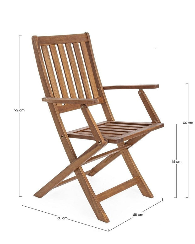 Set di 2 sedie da giardino pieghevole Mali I Naturale (6)