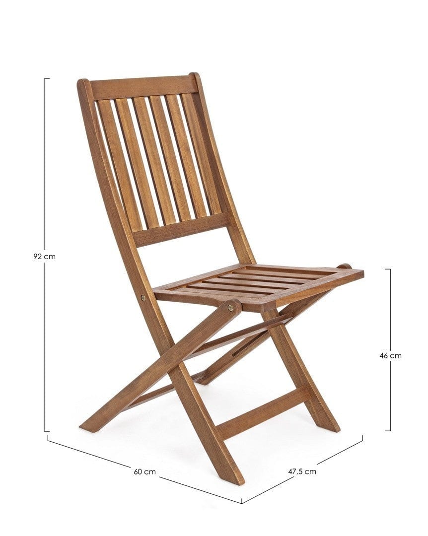 Set di 2 sedie da giardino pieghevole Mali Naturale (7)
