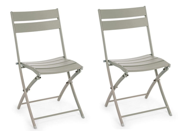 Set di 2 sedie da giardino pieghevole Mistral Cappuccino