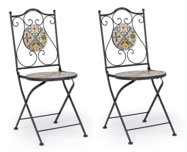 Set di 2 sedie da giardino pieghevole Naxos Multicolore