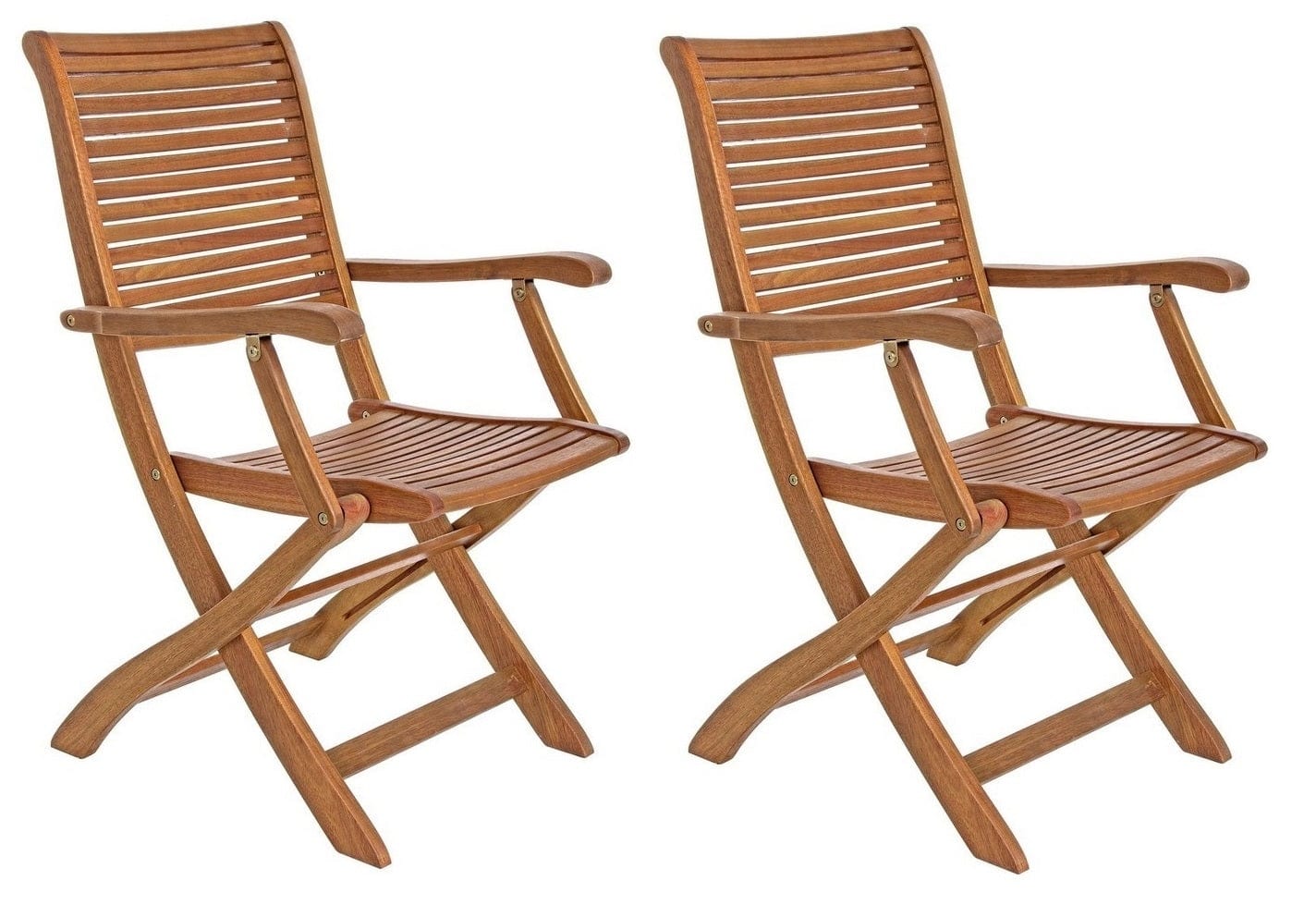 Set di 2 sedie da giardino pieghevole Noemi Naturale