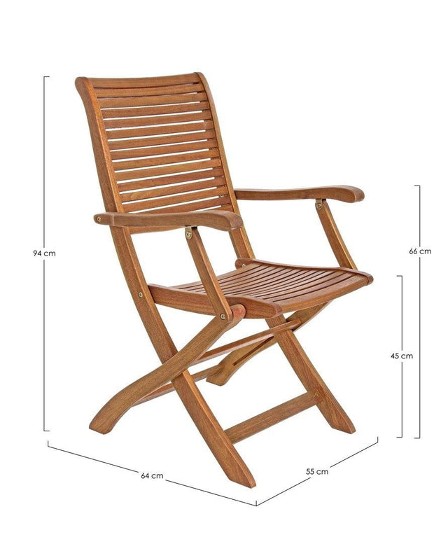 Set di 2 sedie da giardino pieghevole Noemi Naturale (10)