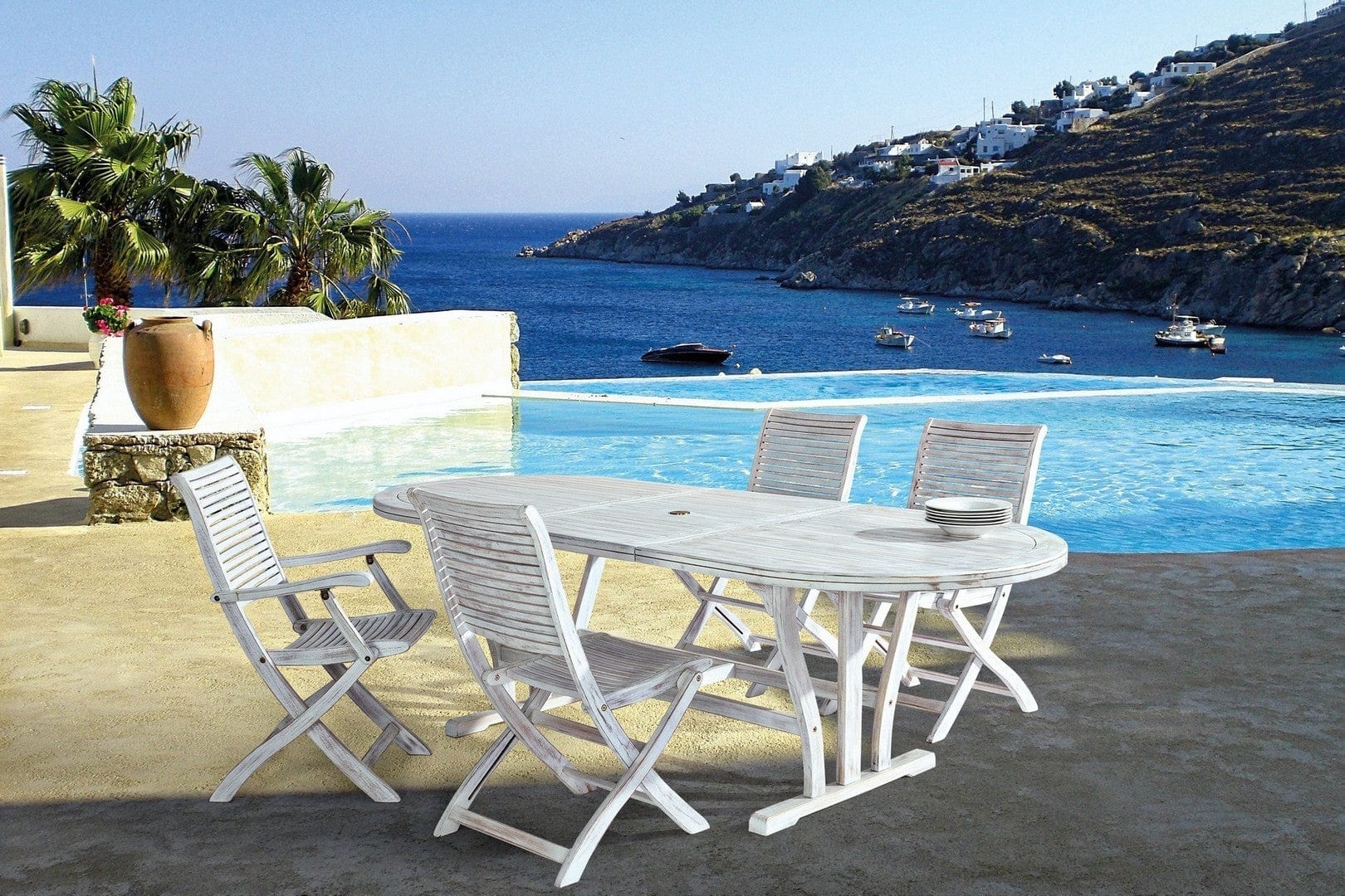 Set di 2 sedie da giardino pieghevole Octavia Bianco (1)
