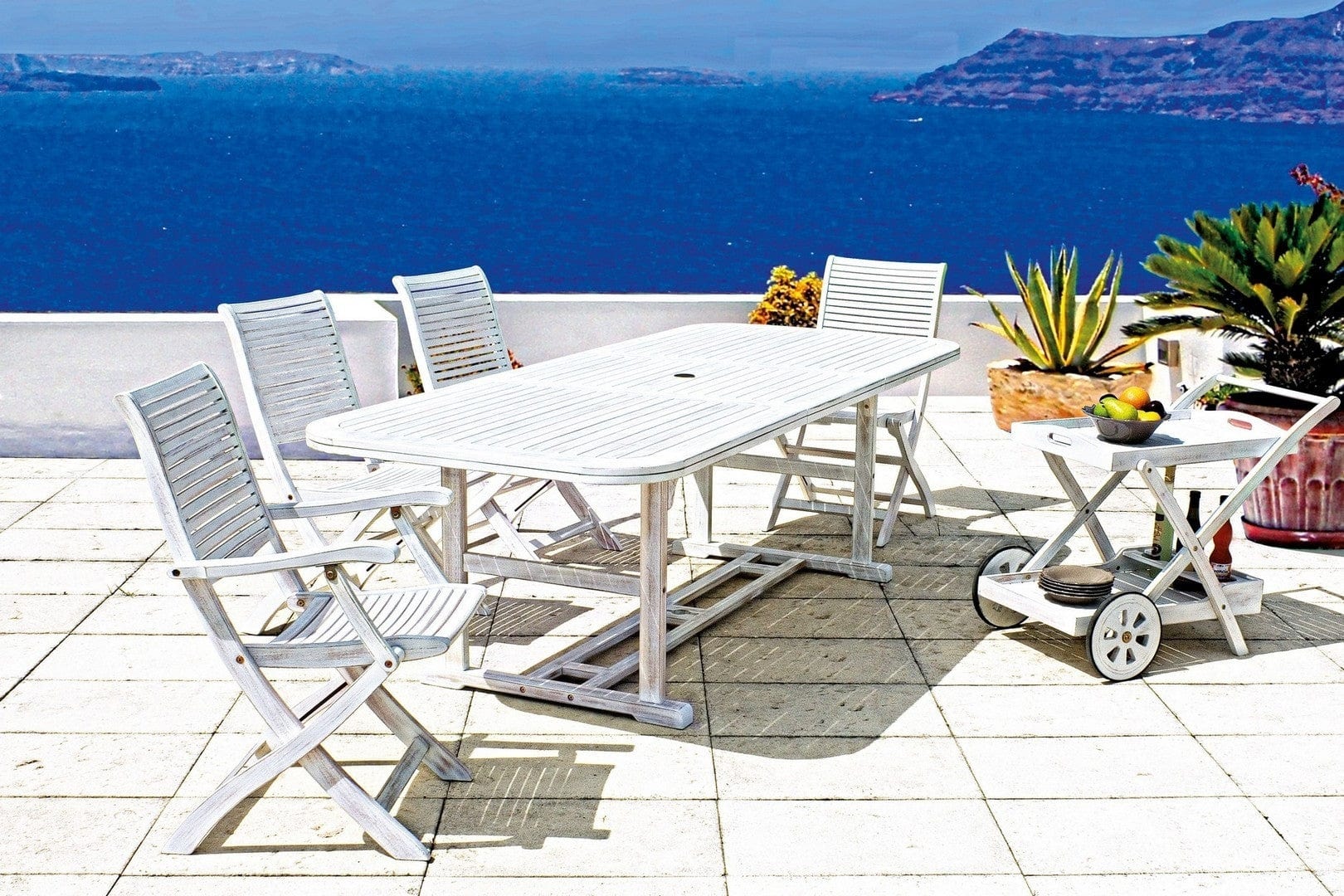 Set di 2 sedie da giardino pieghevole Octavia Bianco (2)