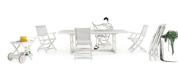 Set di 2 sedie da giardino pieghevole Octavia Bianco (5)