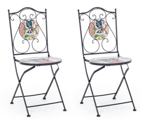 Set di 2 sedie da giardino pieghevole Paloma Multicolore