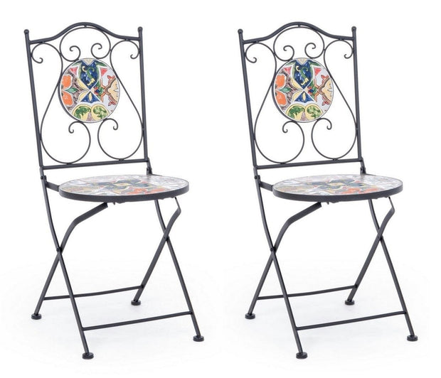 Set di 2 sedie da giardino pieghevole Paloma Multicolore