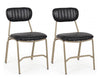 Set di 2 sedie da pranzo in ecopelle Addy Nero