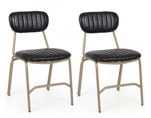 Set di 2 sedie da pranzo in ecopelle Addy Nero