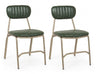 Set di 2 sedie da pranzo in ecopelle Addy Verde