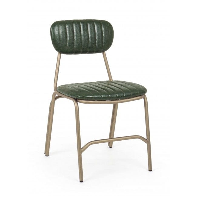 Set di 2 sedie da pranzo in ecopelle Addy Verde (1)