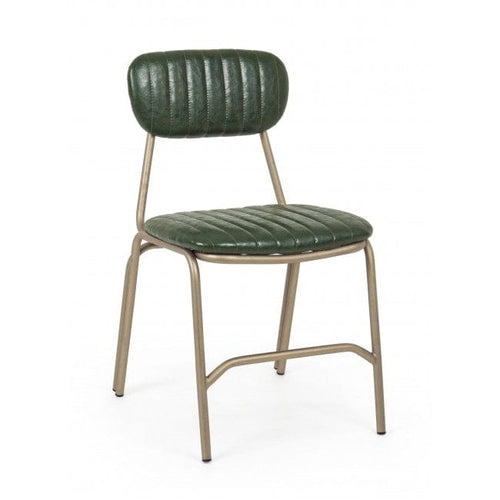 Set di 2 sedie da pranzo in ecopelle Addy Verde (1)