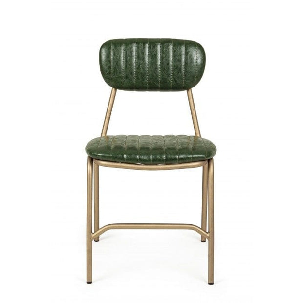 Set di 2 sedie da pranzo in ecopelle Addy Verde (2)
