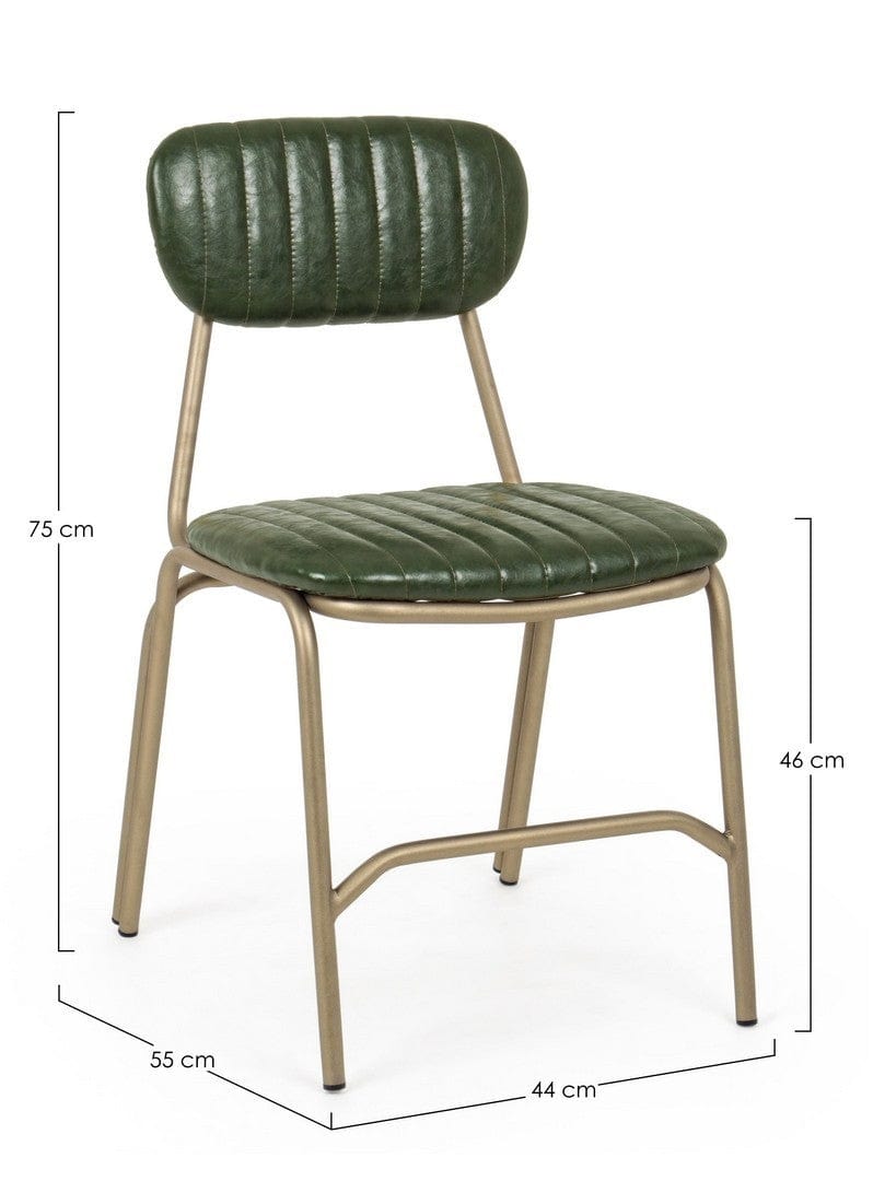 Set di 2 sedie da pranzo in ecopelle Addy Verde (6)